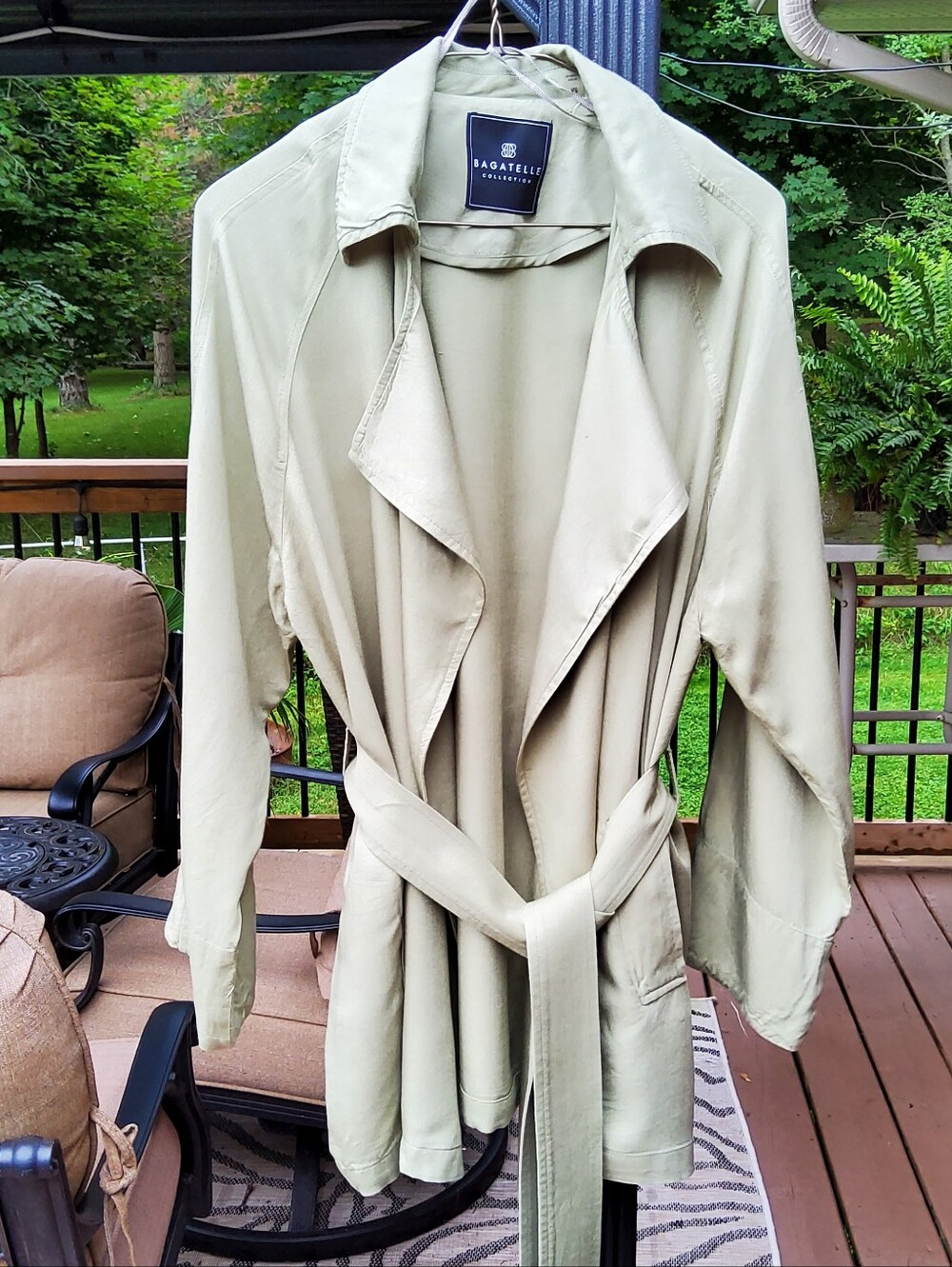 Bagatelle Light Sage Tie-Waist Open Jacket